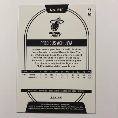 2020-21 Panini NBA Hoops Precious Achiuwa Rookie Winter Edition
