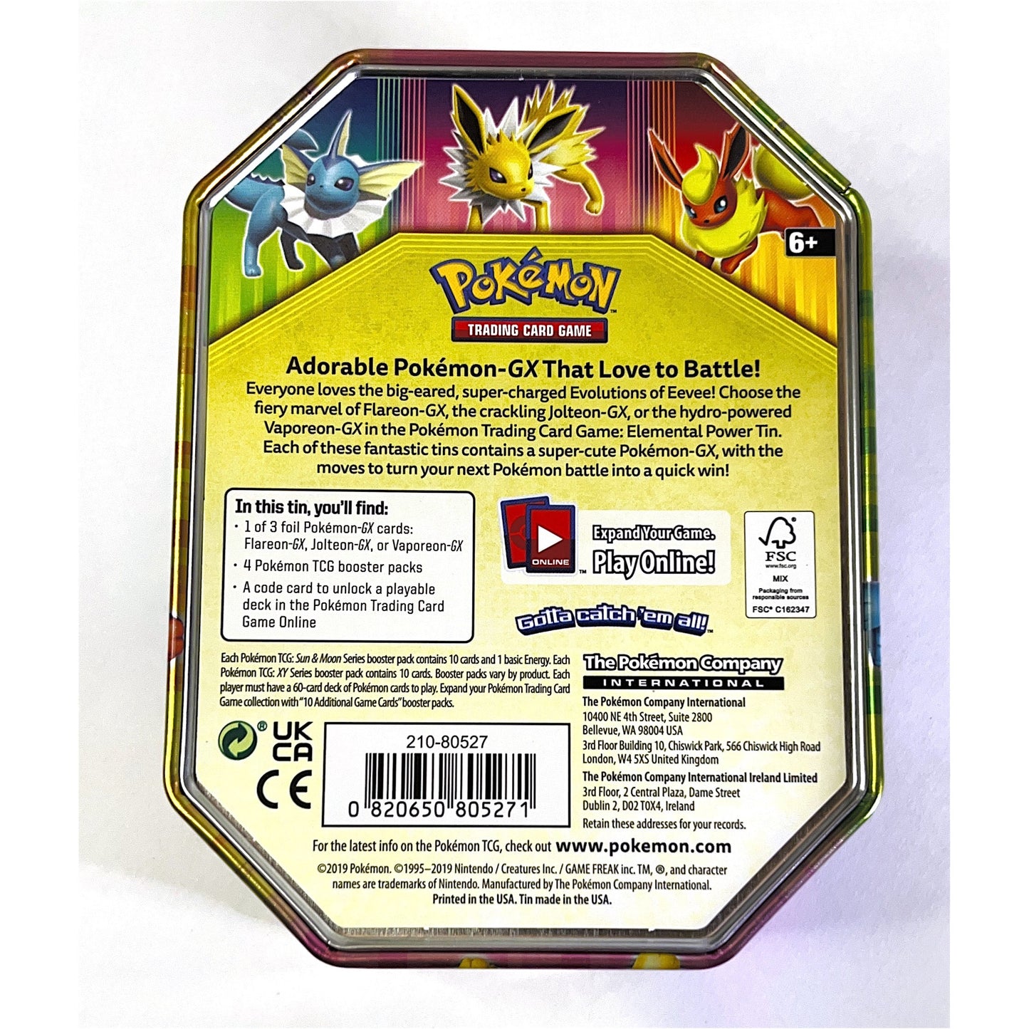 Pokemon Elemental Powers Jolteon GX Collectors Tin - EMPTY