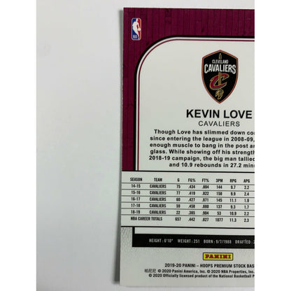 2019-20 Hoops Premium Stock Kevin Love Green Prizm Refractor