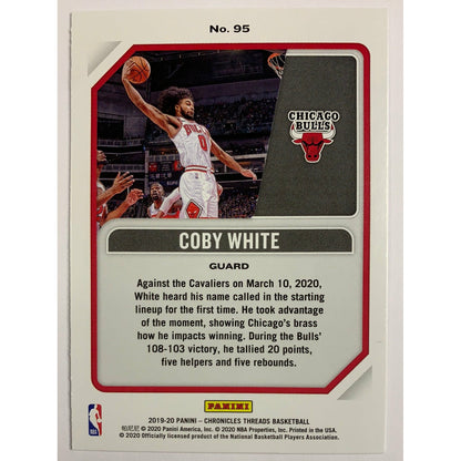 2019-20 Threads Coby White Green Parallel RC
