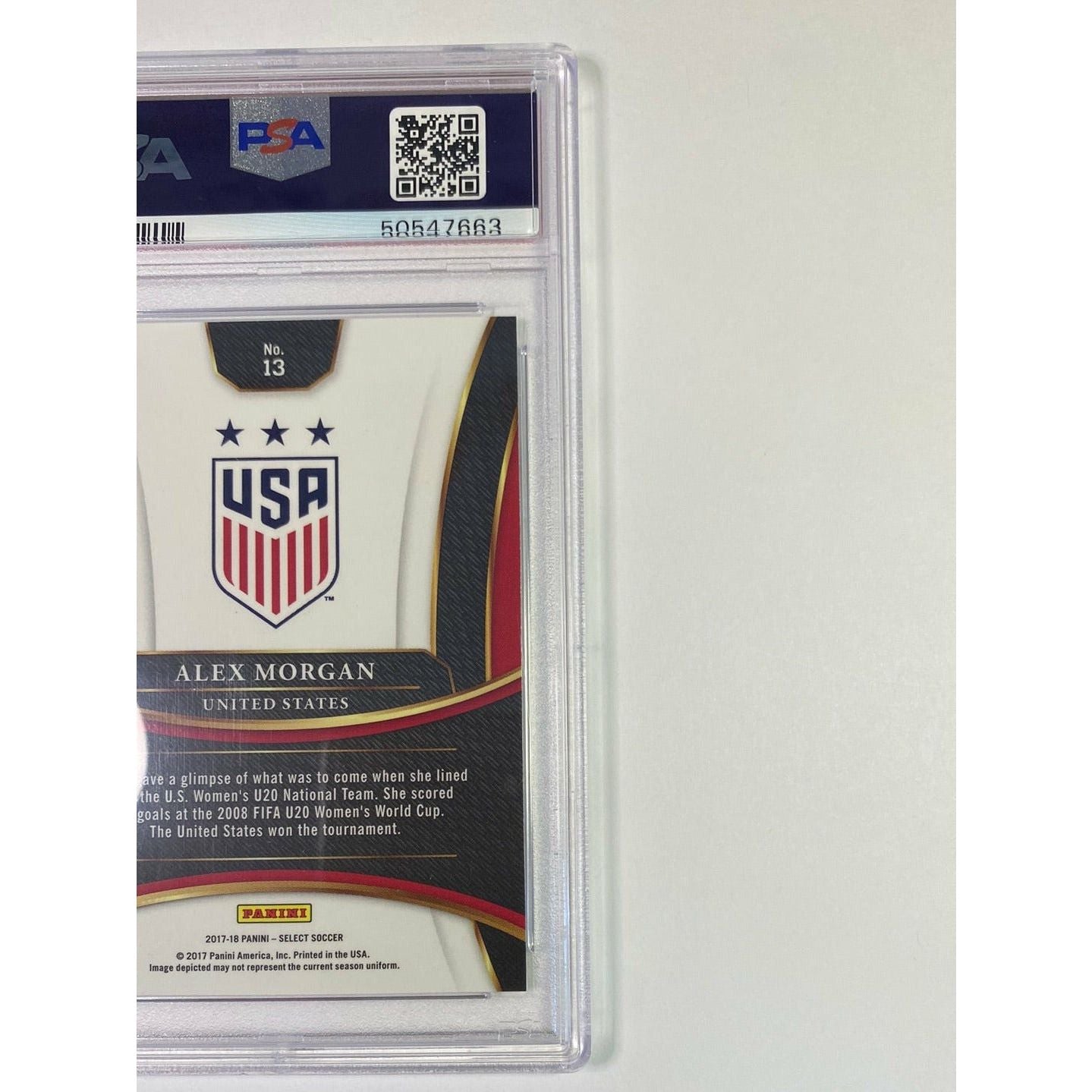 2017 Panini Select Alex Morgan PSA NM-MT 8