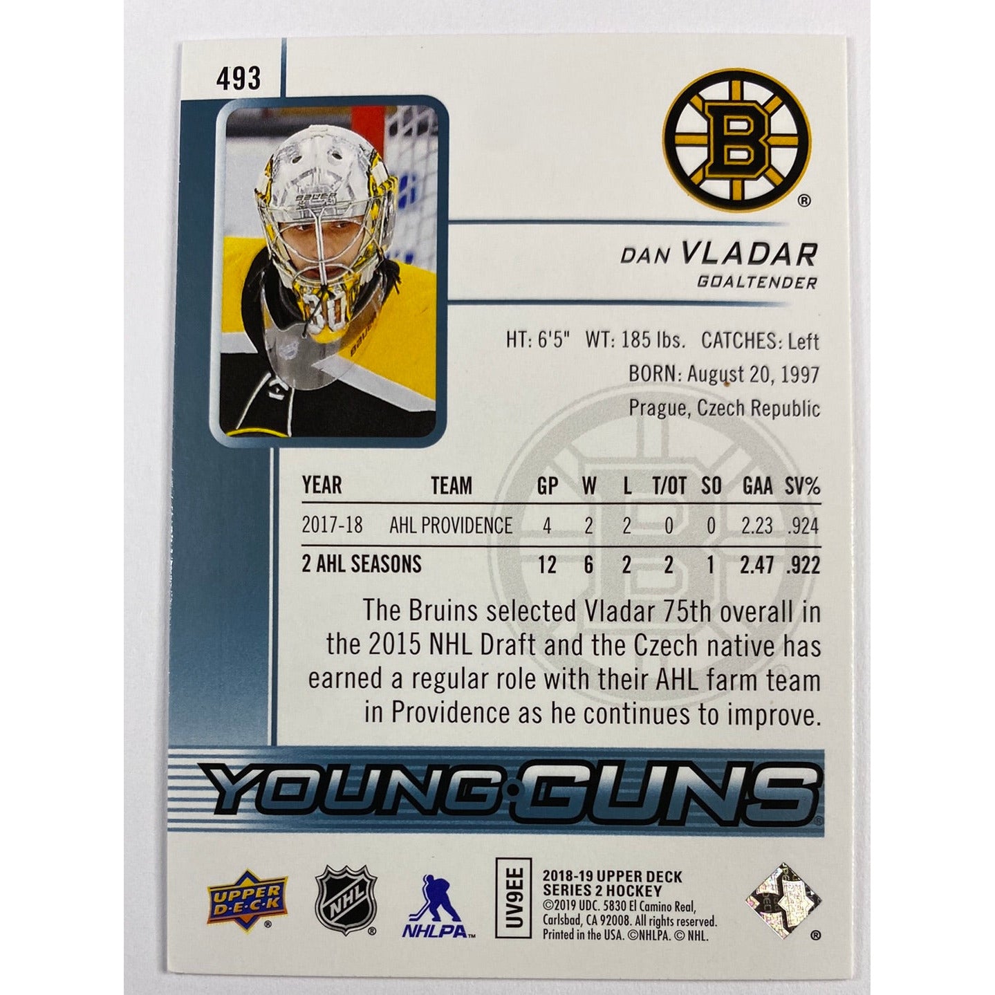 2018-19 Upper Deck Series 2 Dan Vladar Young Guns