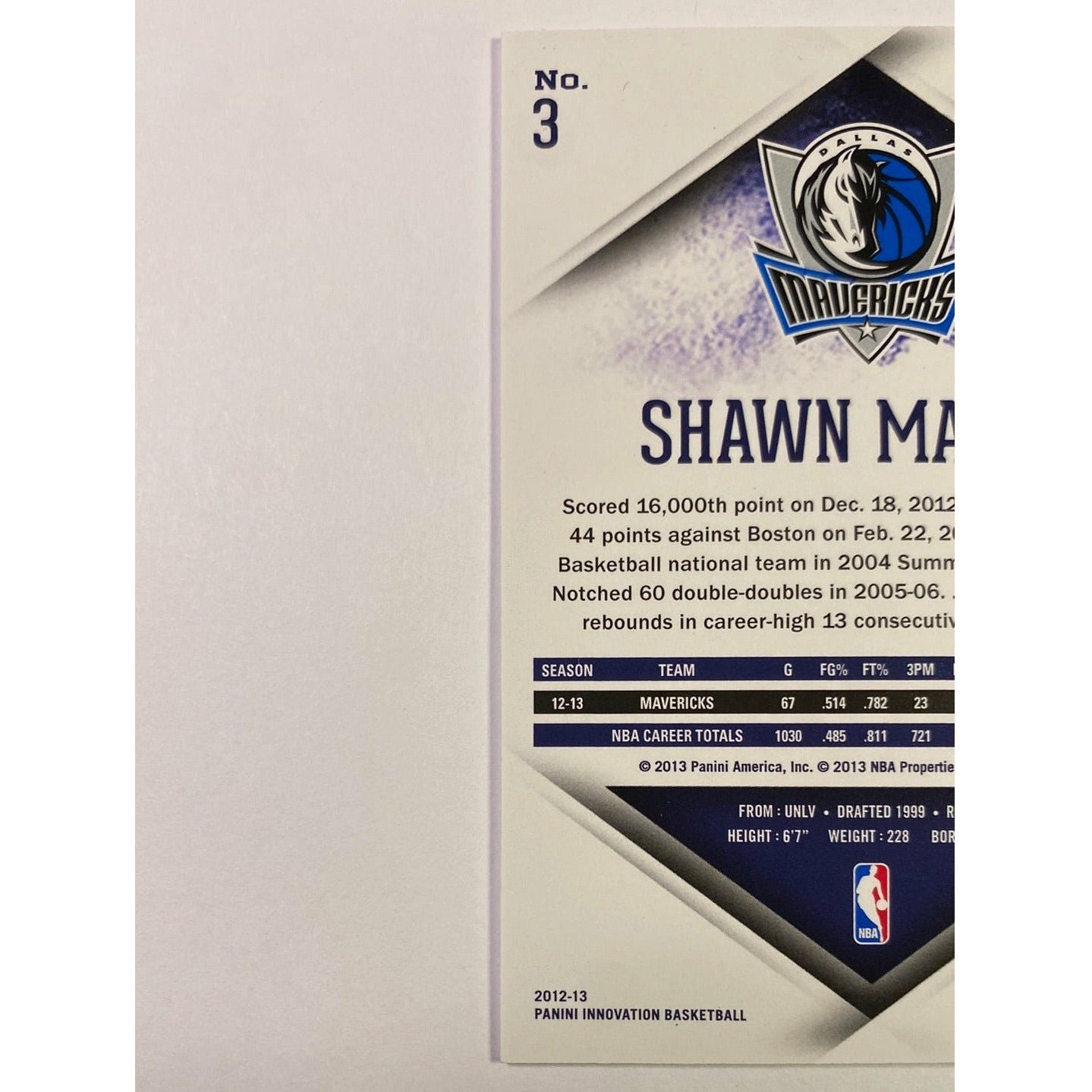  2012-13 Innovation Shawn Marion  Local Legends Cards & Collectibles