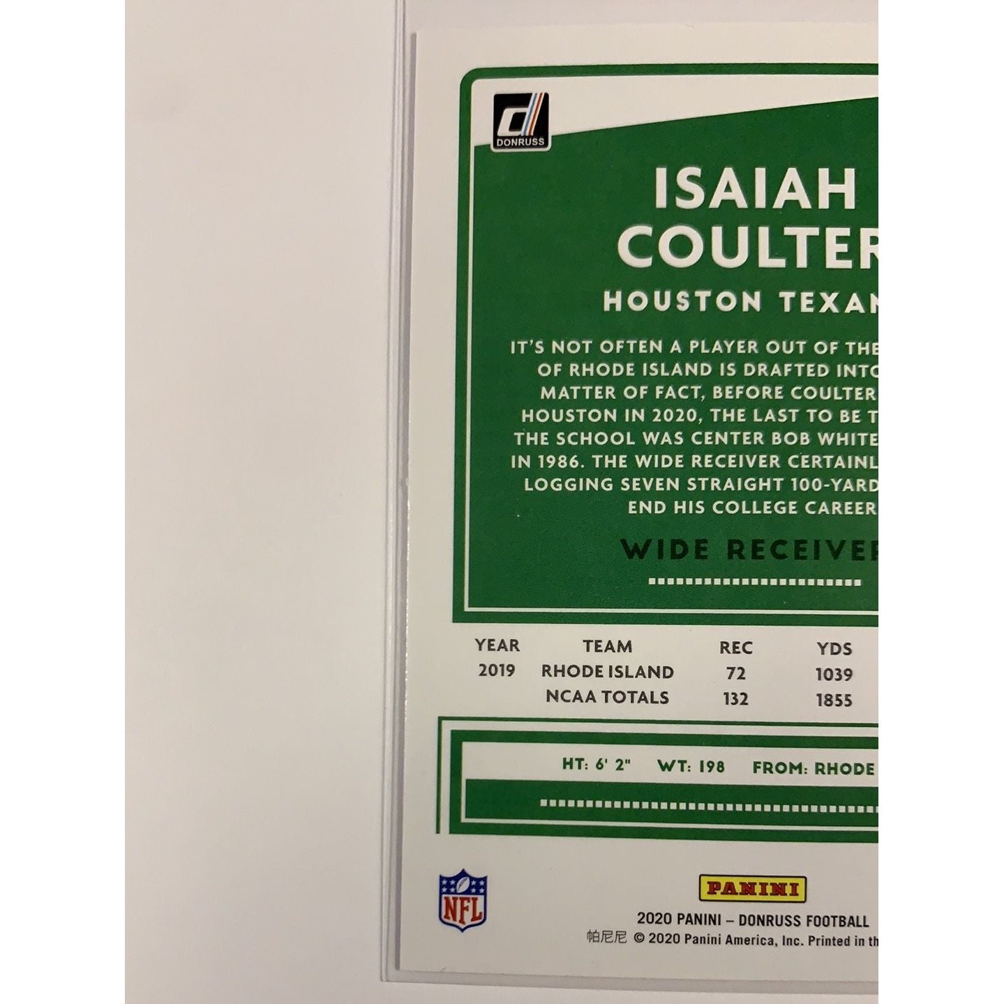  2020 Donruss Isaiah Coulter Red Press Proof RC  Local Legends Cards & Collectibles