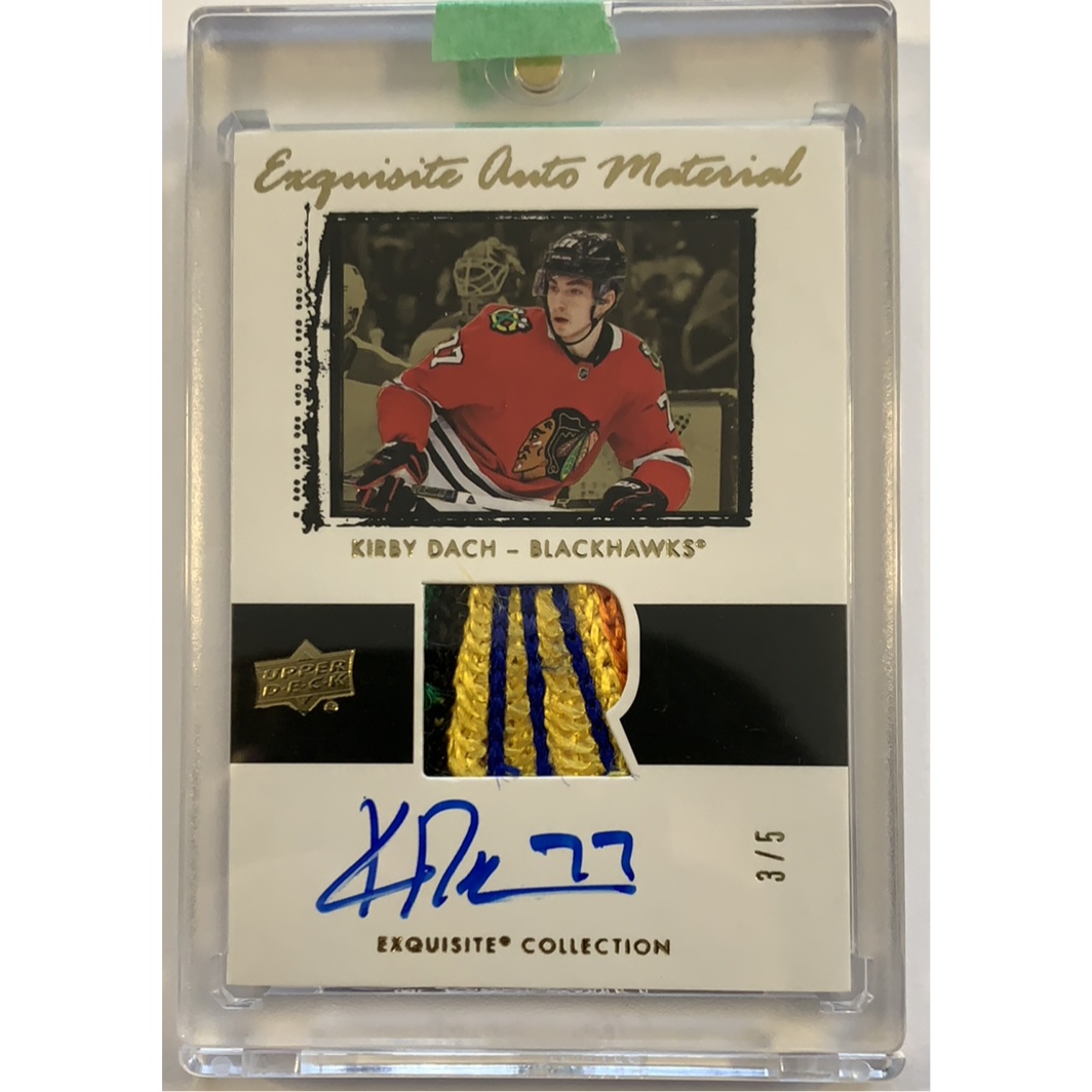  2019-20 Upper Deck Ice Exquisite Auto Material Kirby Dach 3/5 RPA  Local Legends Cards & Collectibles