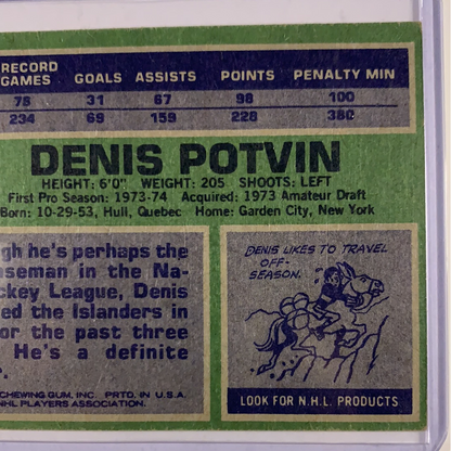 1976-77 O-Pee-Chee Denis Potvin 1st Team All Star In Person Auto  Local Legends Cards & Collectibles