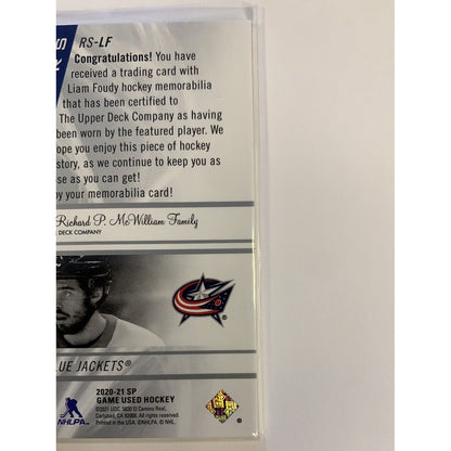  2020-21 SP Game Used Edition Liam Foudy Rookie Sweaters /249  Local Legends Cards & Collectibles