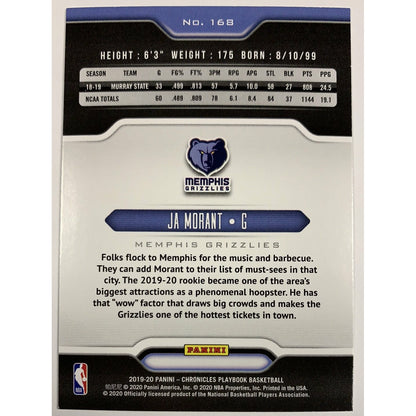 2019-20 Playbook Ja Morant Rookie Card-Local Legends Cards & Collectibles