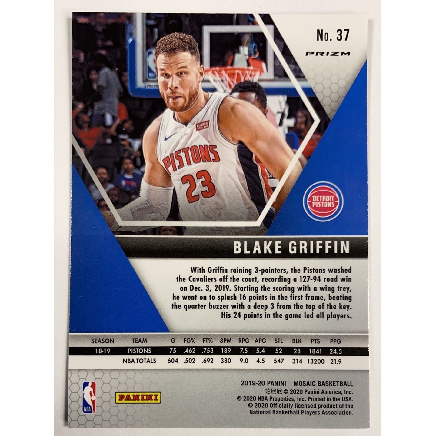 2019-20 Mosaic Blake Griffin Orange Reactive Prizm  Local Legends Cards & Collectibles
