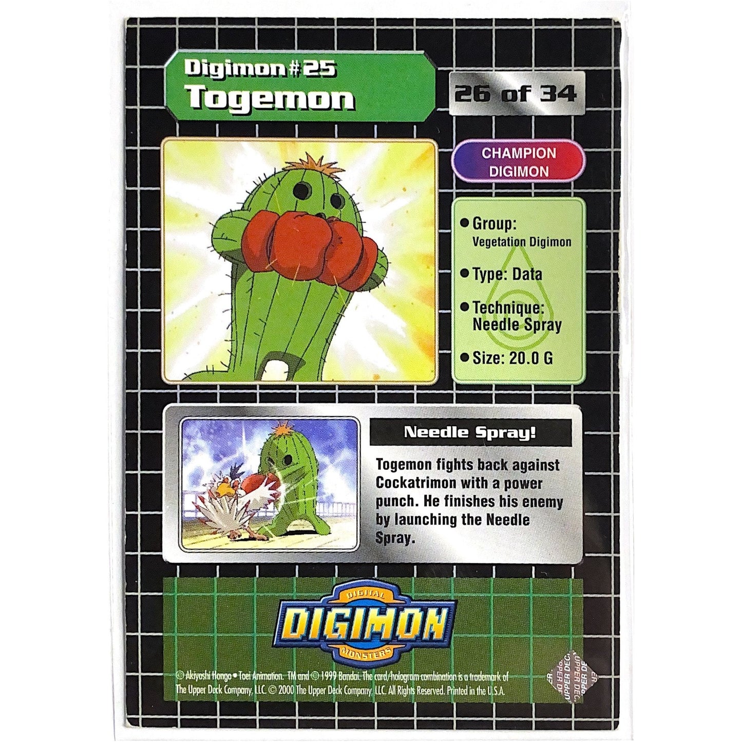  1999 Digimon Togemon Holo Prism 26 of 34  Local Legends Cards & Collectibles