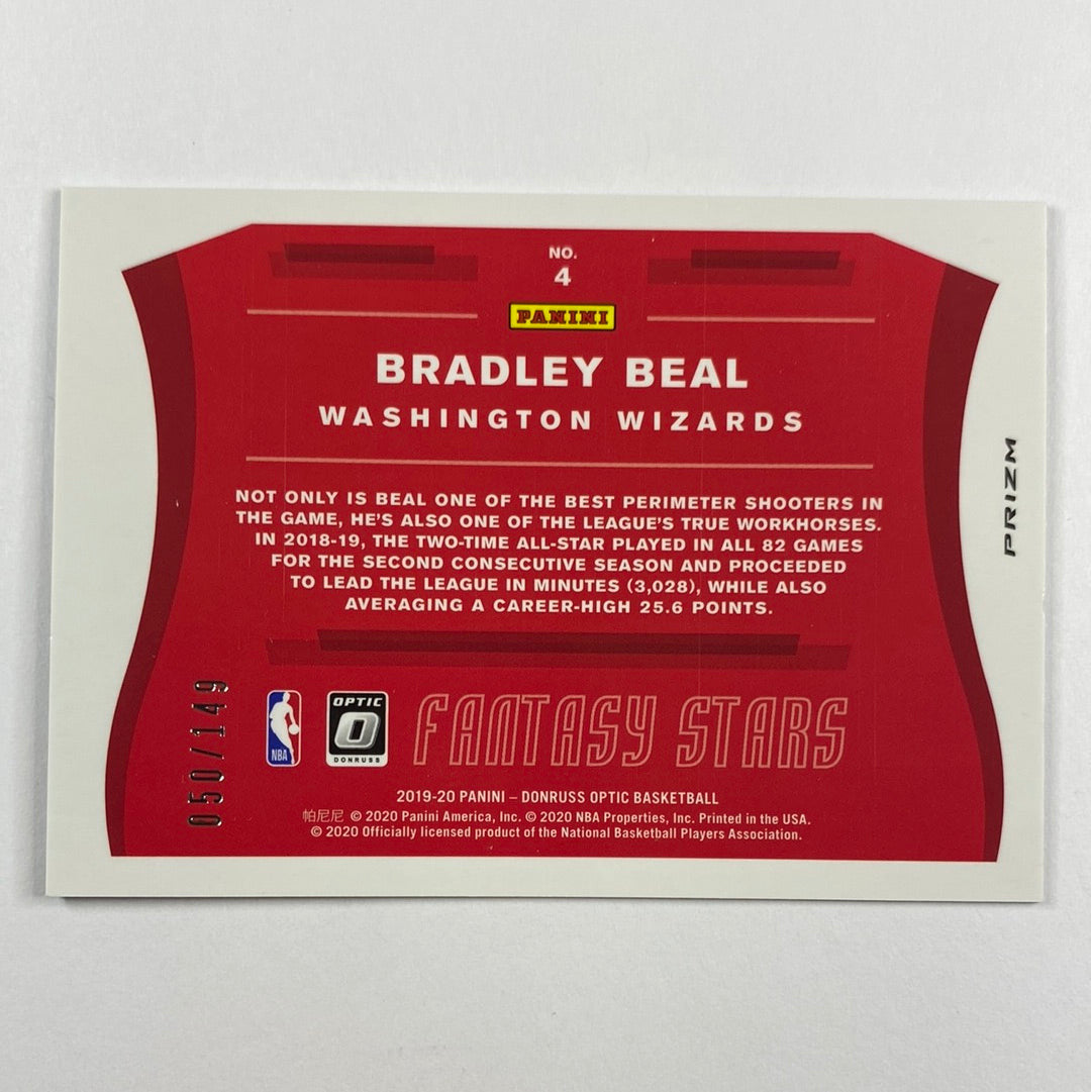 2019-20 Donruss Optic Bradley Beal Fantasy Stars Green Holo Prizm 50/149