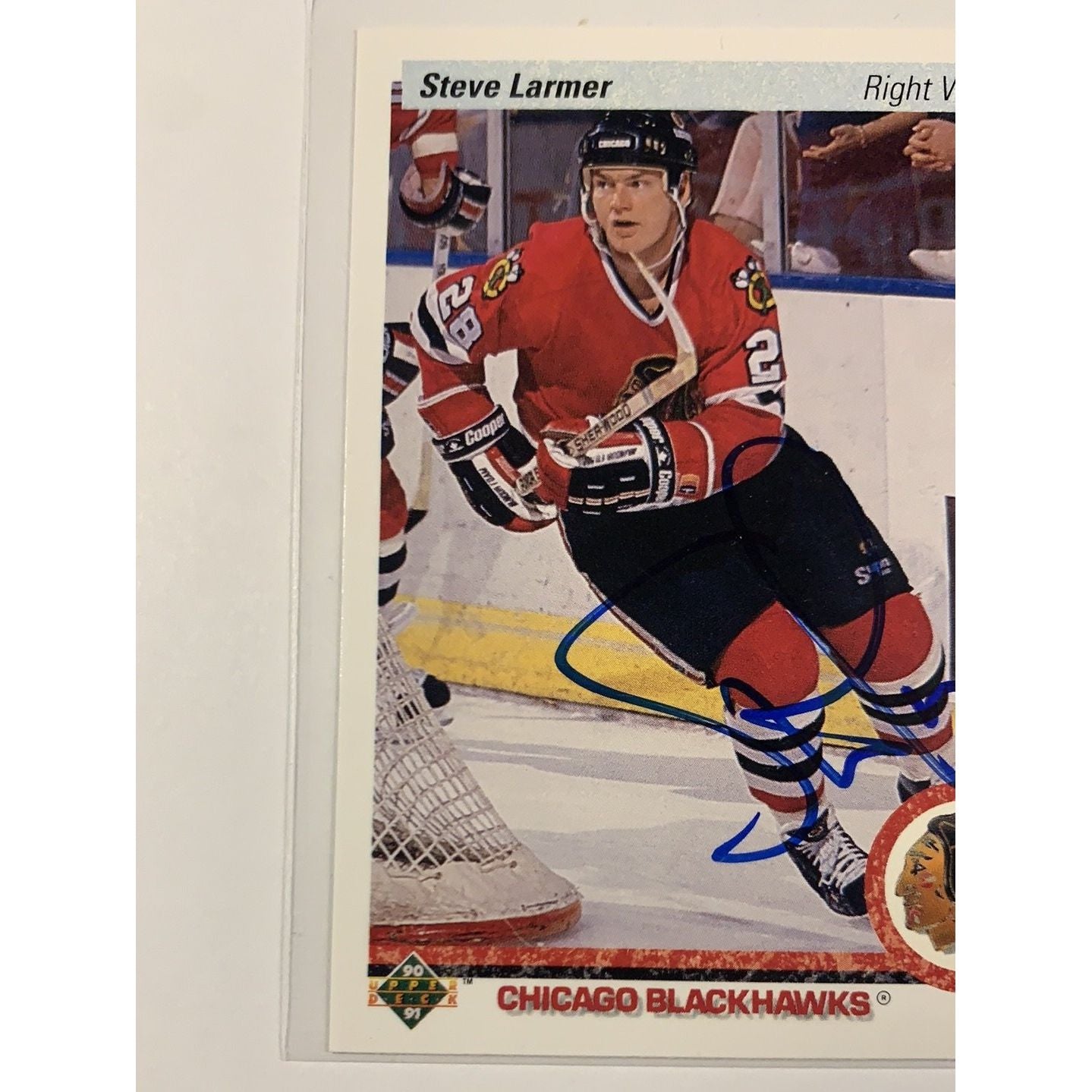  1990-91 Upper Deck Steve Larmer In Person Auto  Local Legends Cards & Collectibles