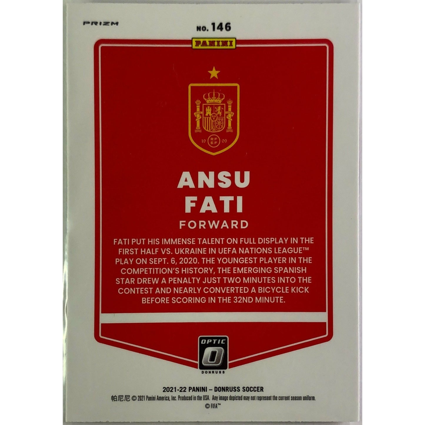 2021-22 Donruss Optic Ansu Fati Silver Prizm