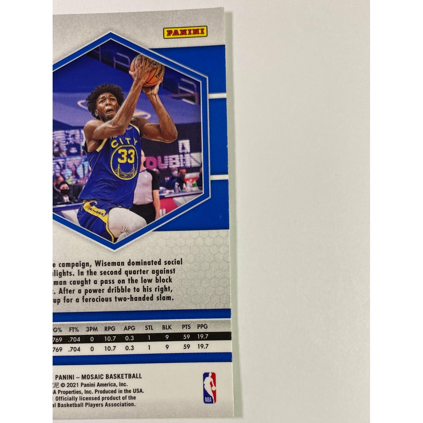 2020-21 Mosaic James Wiseman RC