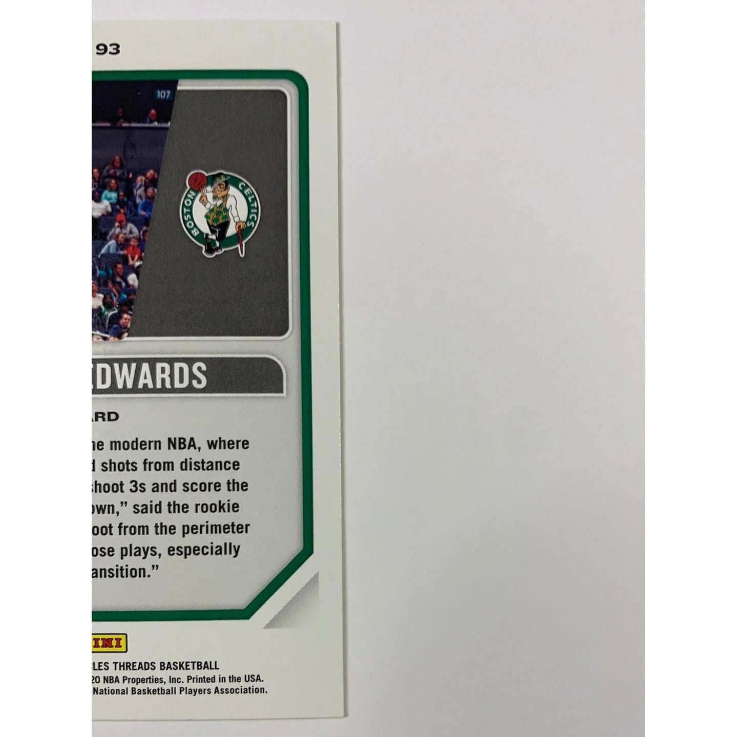 2019-20 Chronicles Threads Carsen Edwards Rookie Card
