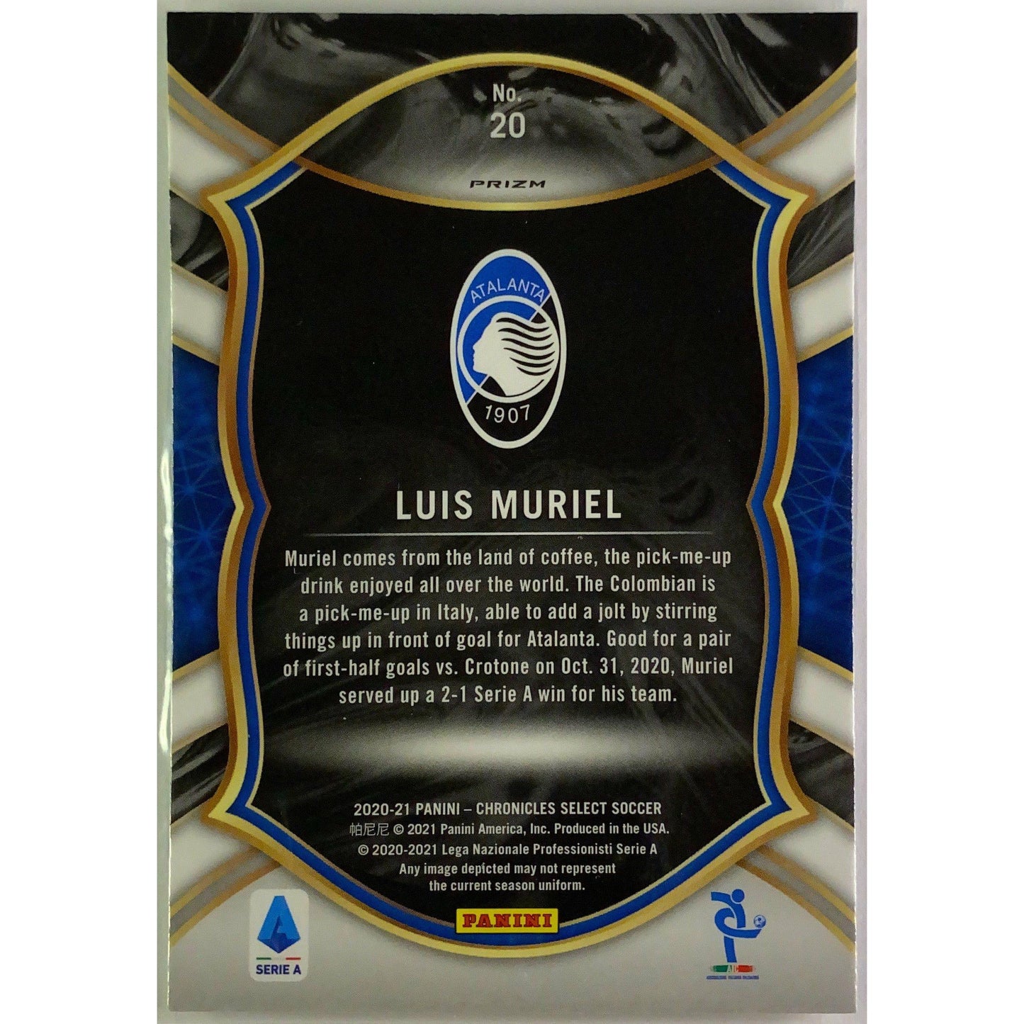 2020-21 Chronicles Select Luis Muriel Silver Prizm