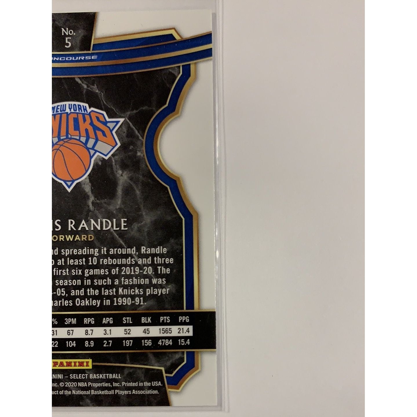  2019-20 Panini Select Julius Randle Base #5  Local Legends Cards & Collectibles