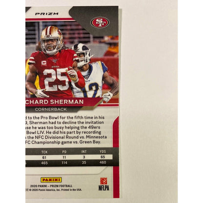 2020 Panini Prizm Richard Sherman Silver Holo Prizm