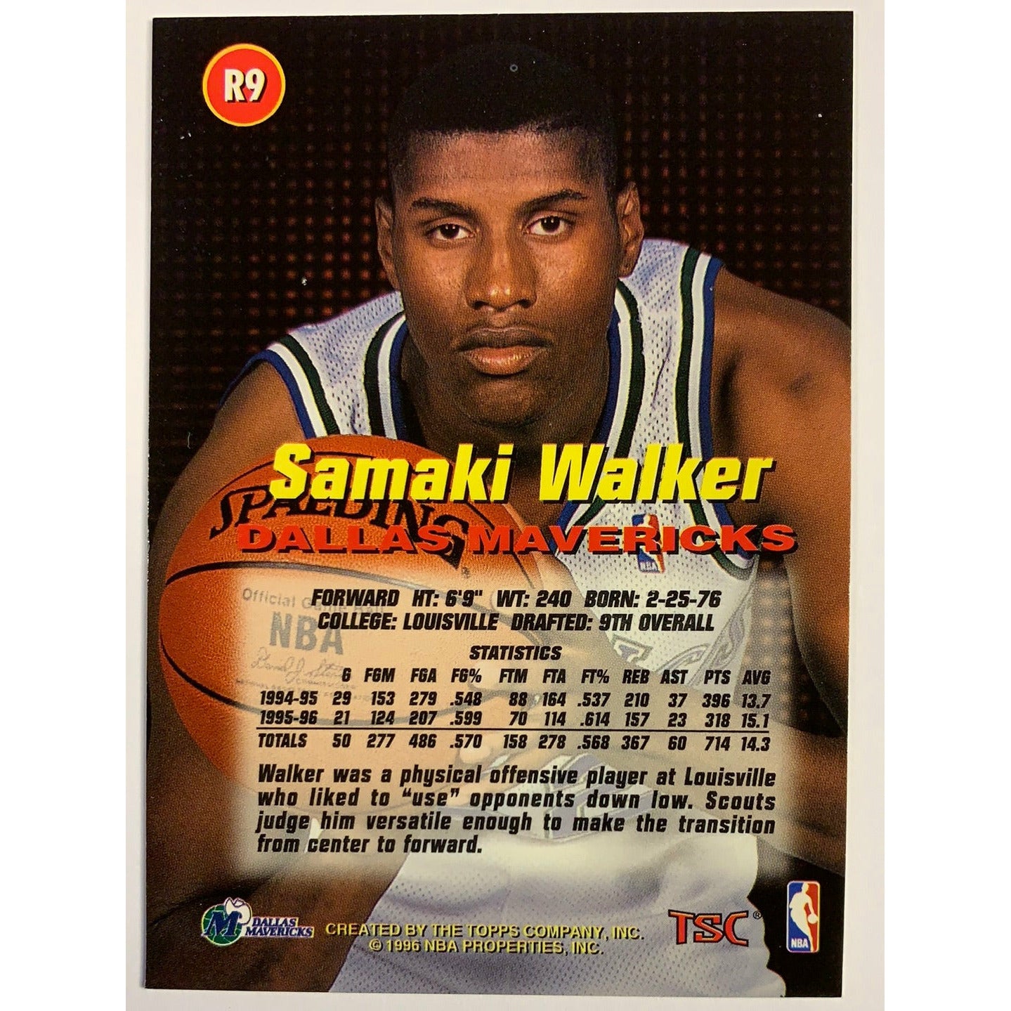  1996 Topps Stadium Club Samaki Walker  Local Legends Cards & Collectibles