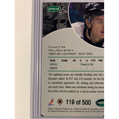  2001-02 Parkhurst Nikita Alexeev Siver Foil Rookie Card /500  Local Legends Cards & Collectibles