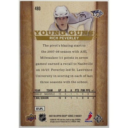 2007-08 Upper Deck Series 2 Rich Peverley Young Guns