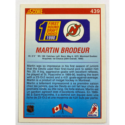 1990-91 Score Martin Brodeur RC