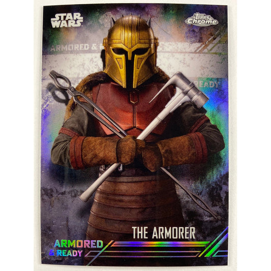 Topps Chrome The Mandalorian Armored and Read The Armorer Refractor
