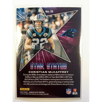  2020 Donruss Elite Christian McCaffrey Star Status Pink Parallel DAMAGED  Local Legends Cards & Collectibles