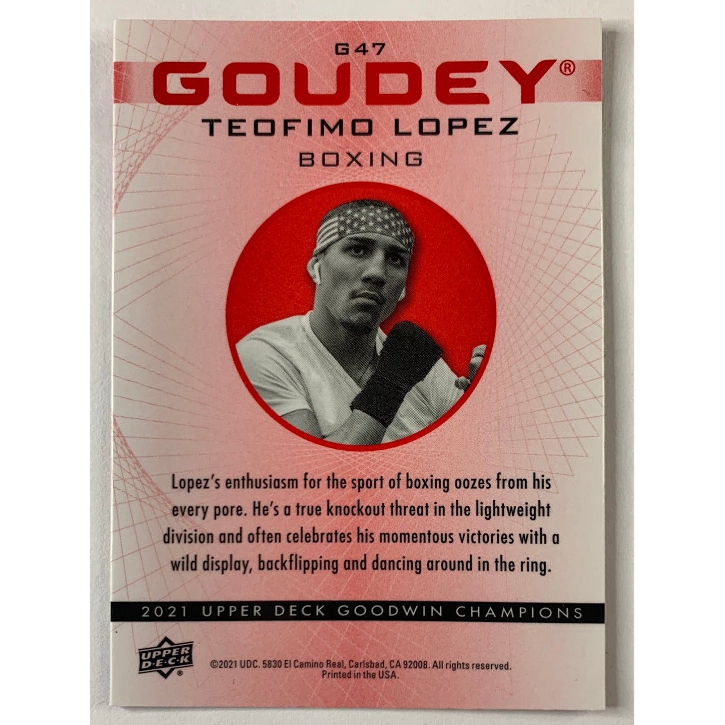 2021 Goodwin Teofimo Lopez Goudey Red Holo