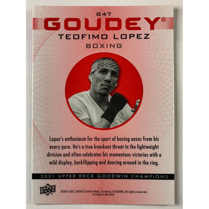 2021 Goodwin Teofimo Lopez Goudey Red Holo