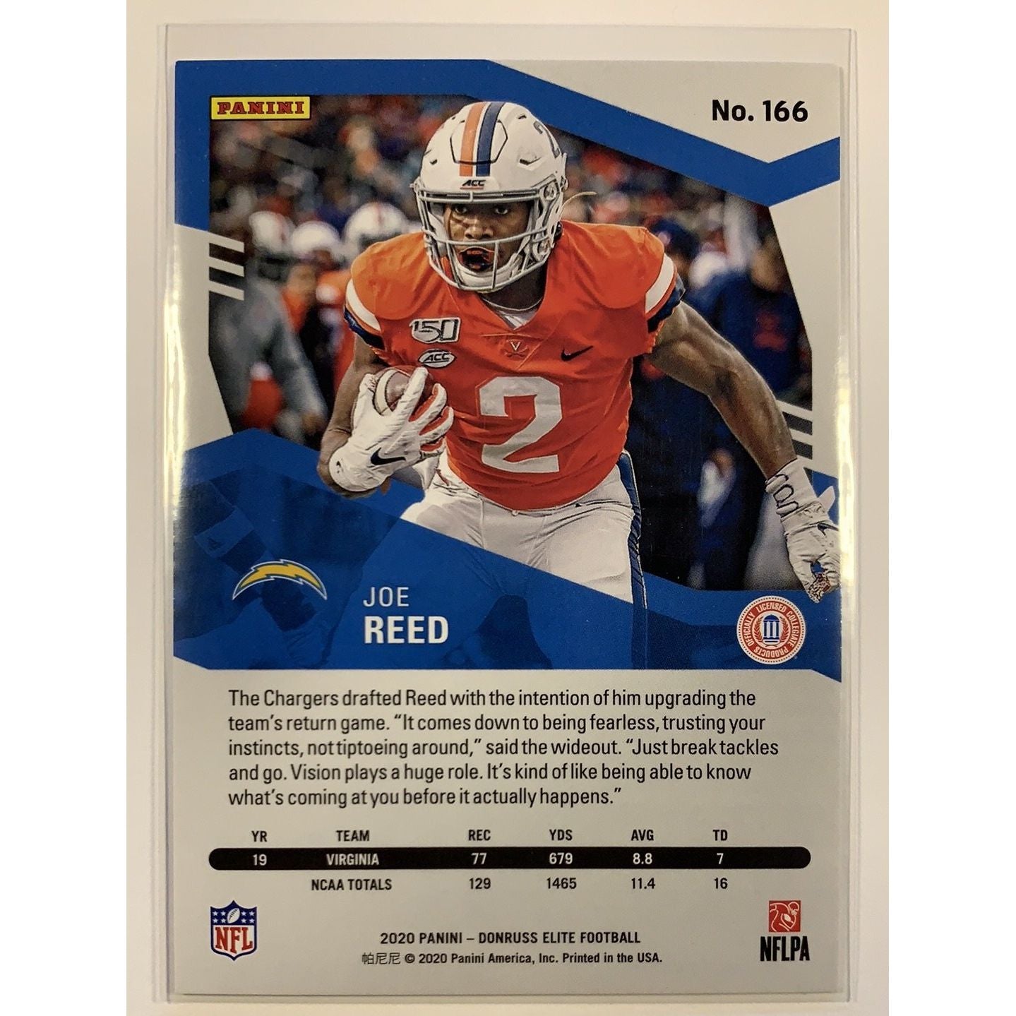  2020 Donruss Elite Joe Reed Elite Rookie /799  Local Legends Cards & Collectibles