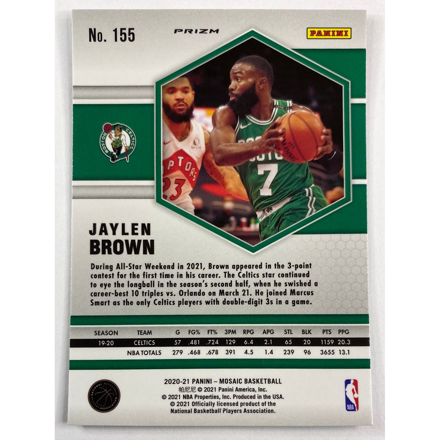 2020-21 Mosaic Jaylen Brown Silver Mosaic Prizm