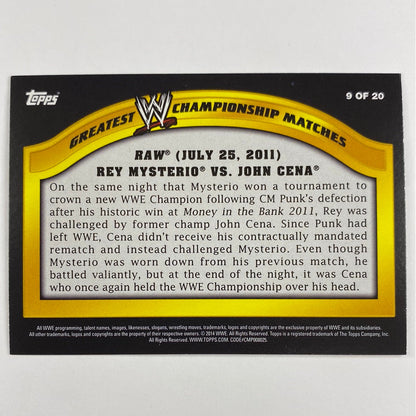 2014 Topps Ray Mysterio Vs John Cena Greatest Championship Matches