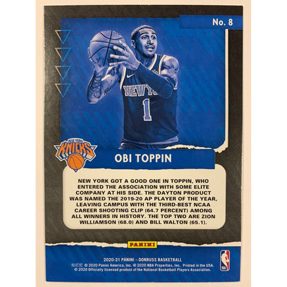 2020-21 Donruss Obi Toppin Great Expectations RC