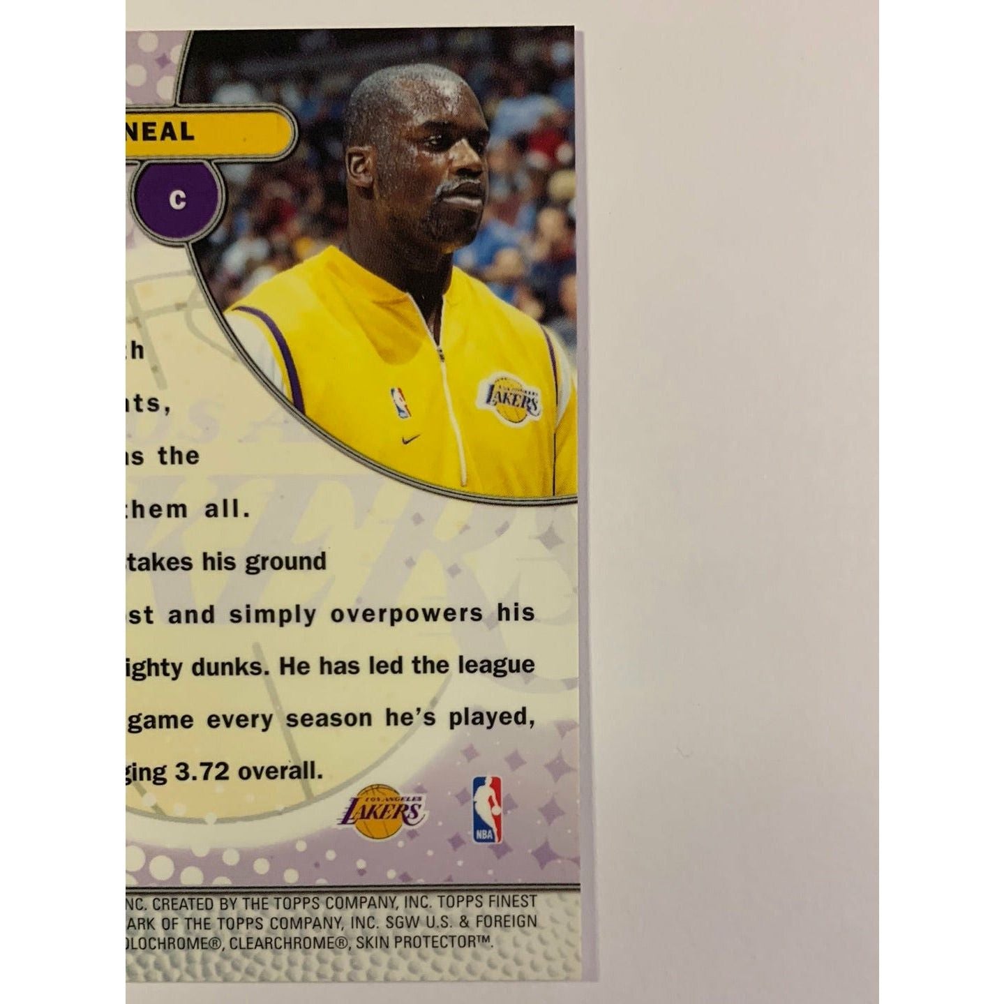 1999-00 Topps Finest Shaquille O’Neal Finest Edge