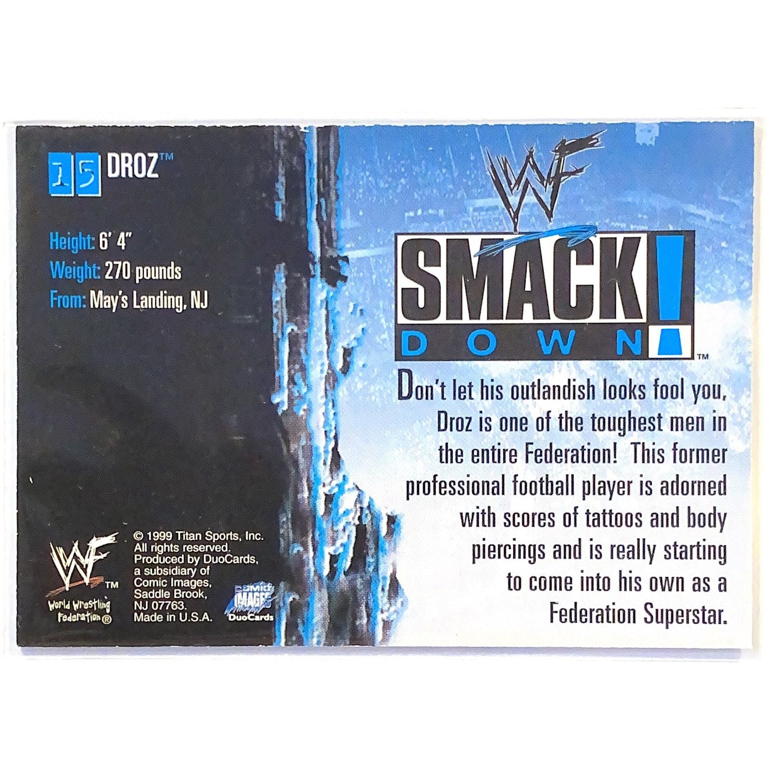  1999 Titan Sports Comic Images Droz WWF Smackdown! #15  Local Legends Cards & Collectibles