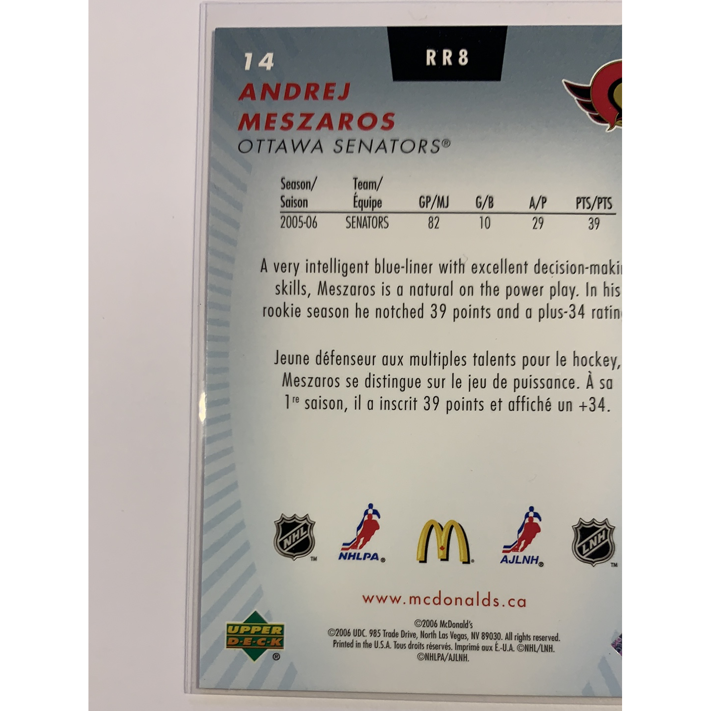  2006 Upper Deck McDonald’s Andrej Mezaros Rookie Review  Local Legends Cards & Collectibles