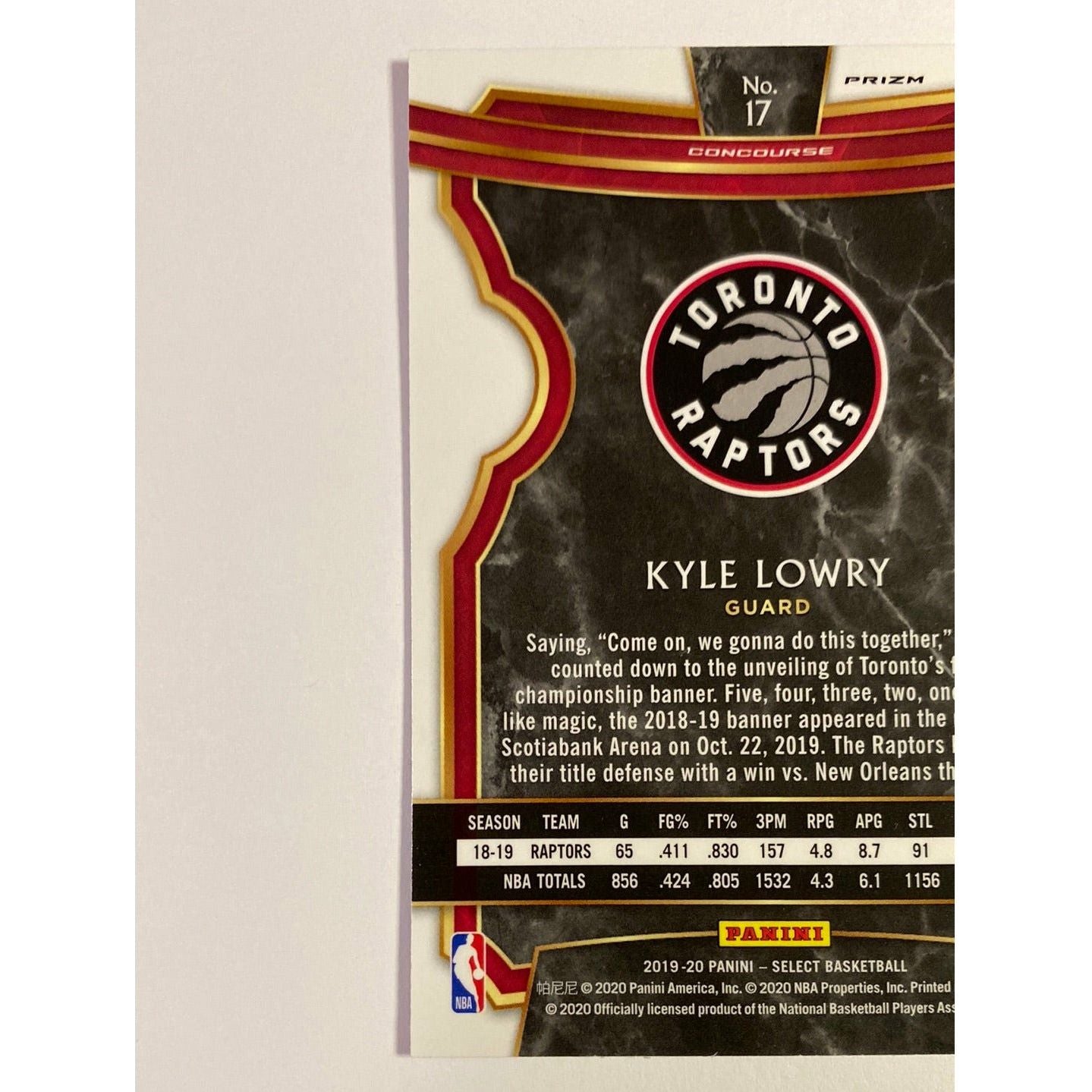 2019-20 Mosaic Kyle Lowry Concourse Level Red Wave Prizm