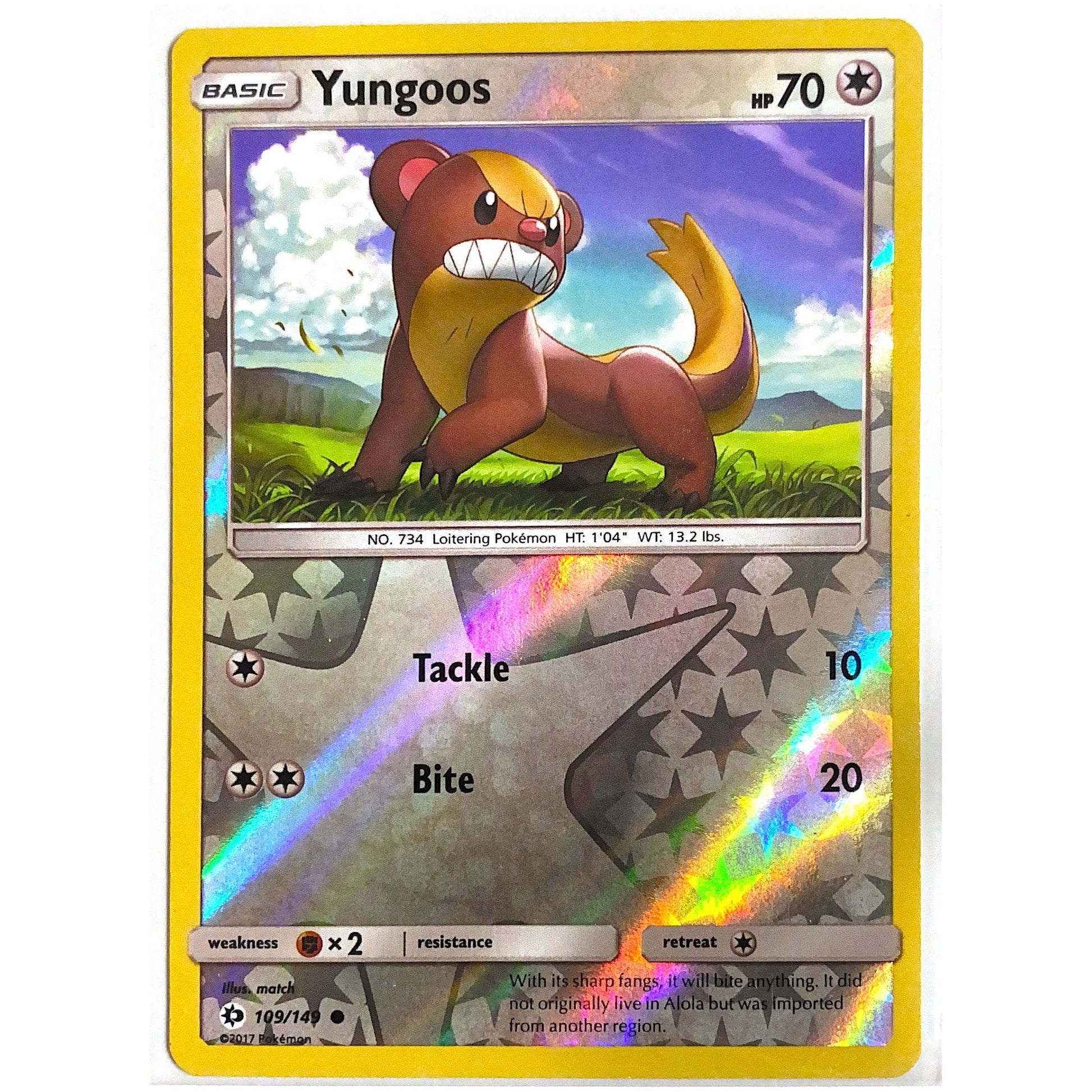  Sun & Moon Yungoos Common Reverse Holo 109/149  Local Legends Cards & Collectibles