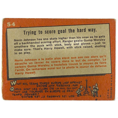 1959-60 Topps “Trying to score a goal the hard way”
