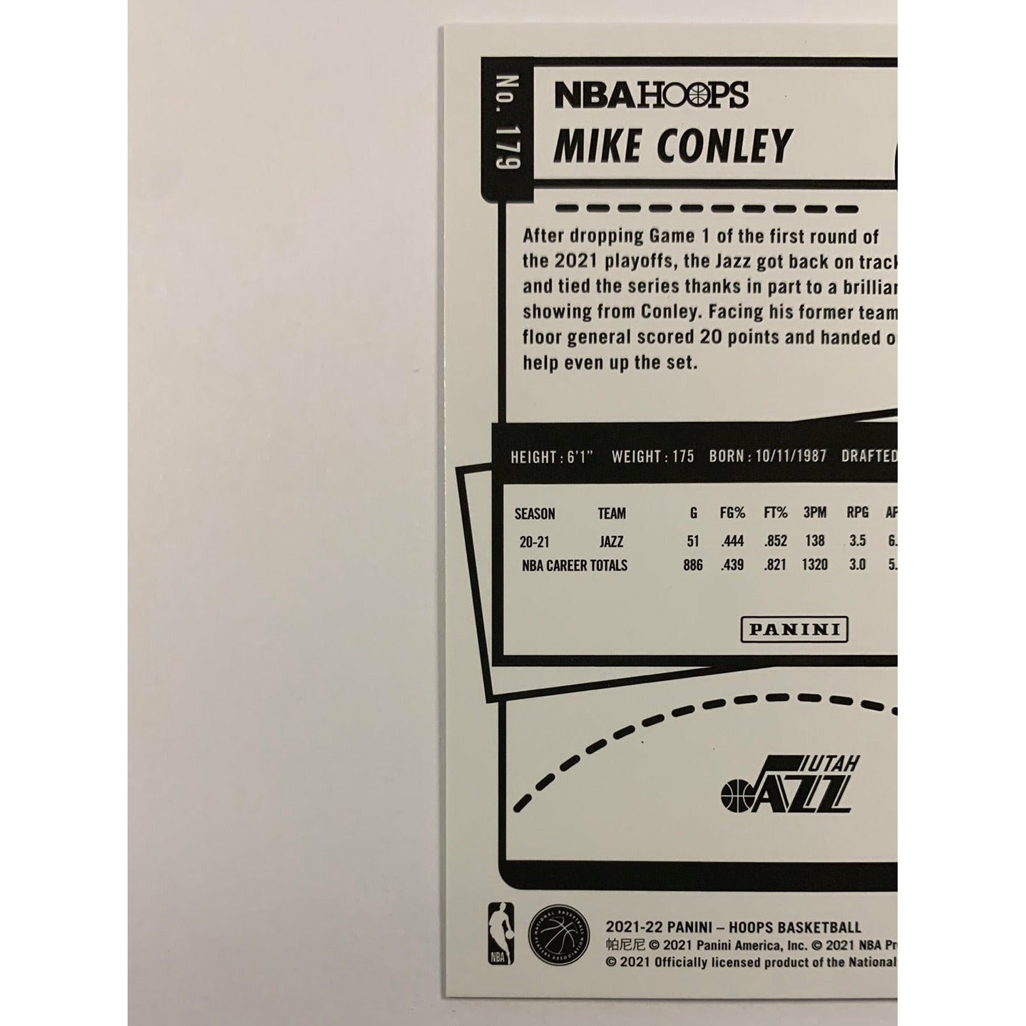 2021-22 Hoops Mike Conley Silver Holo 31/199
