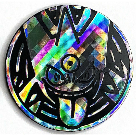 2016 Collector Chest Mega Gengar Silver Rainbow Pixel Holofoil Coin