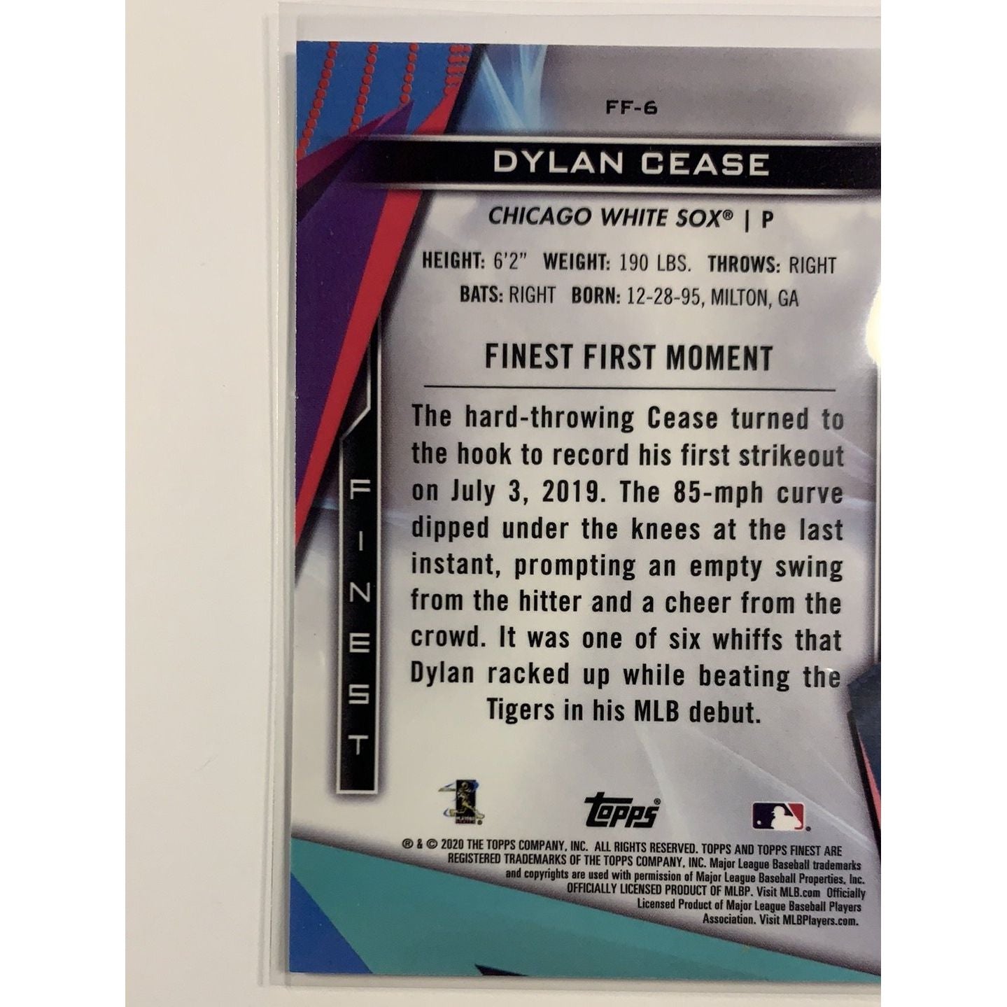  2020 Topps Finest First Dylan Cease RC  Local Legends Cards & Collectibles
