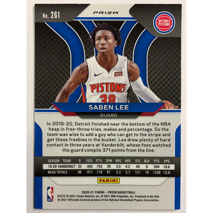 2020-21 Panini Prizm Saben Lee Green Prizm RC