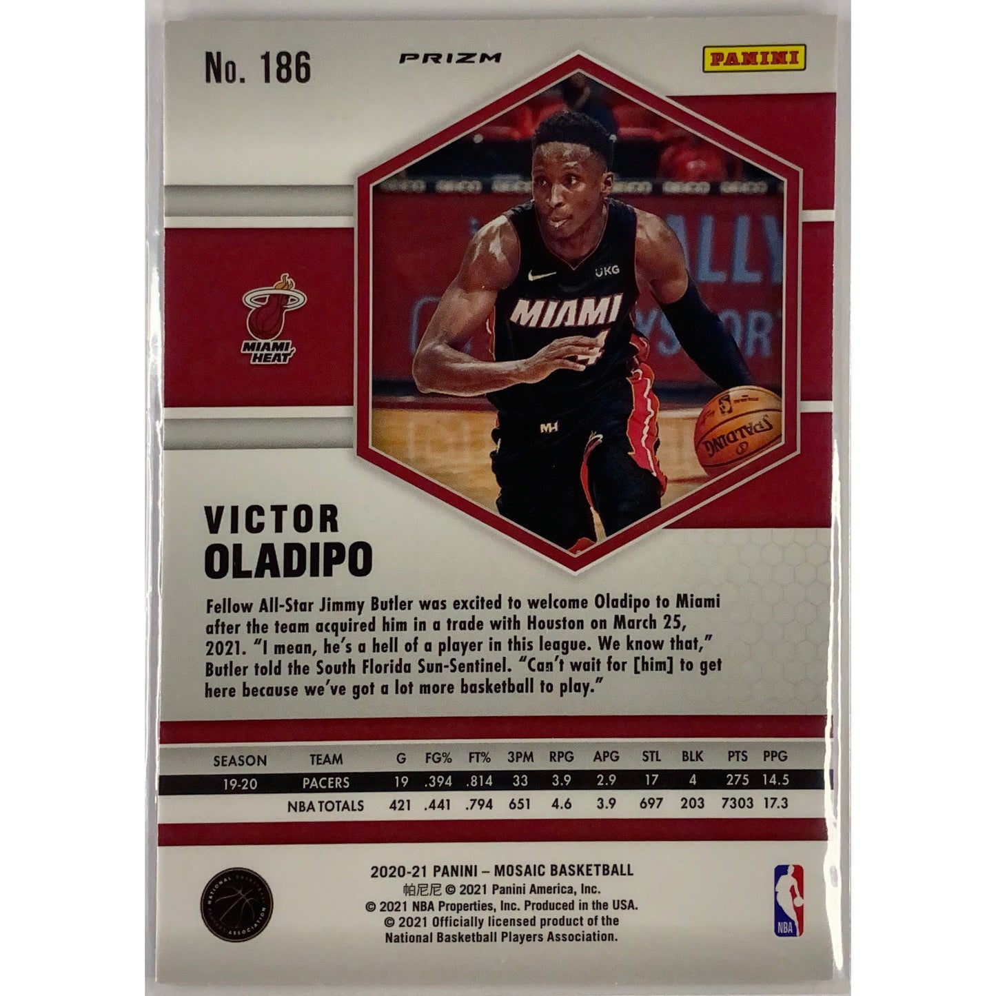 2020-21 Mosaic Victor Oladipo Pink Mosaic Prizm