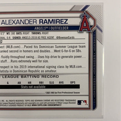  2021 Bowman 1st Alexander Ramirez BP-145  Local Legends Cards & Collectibles