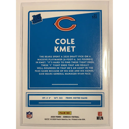  2020 Donruss Optic Cole Kmet Canvas Rated Rookie  Local Legends Cards & Collectibles
