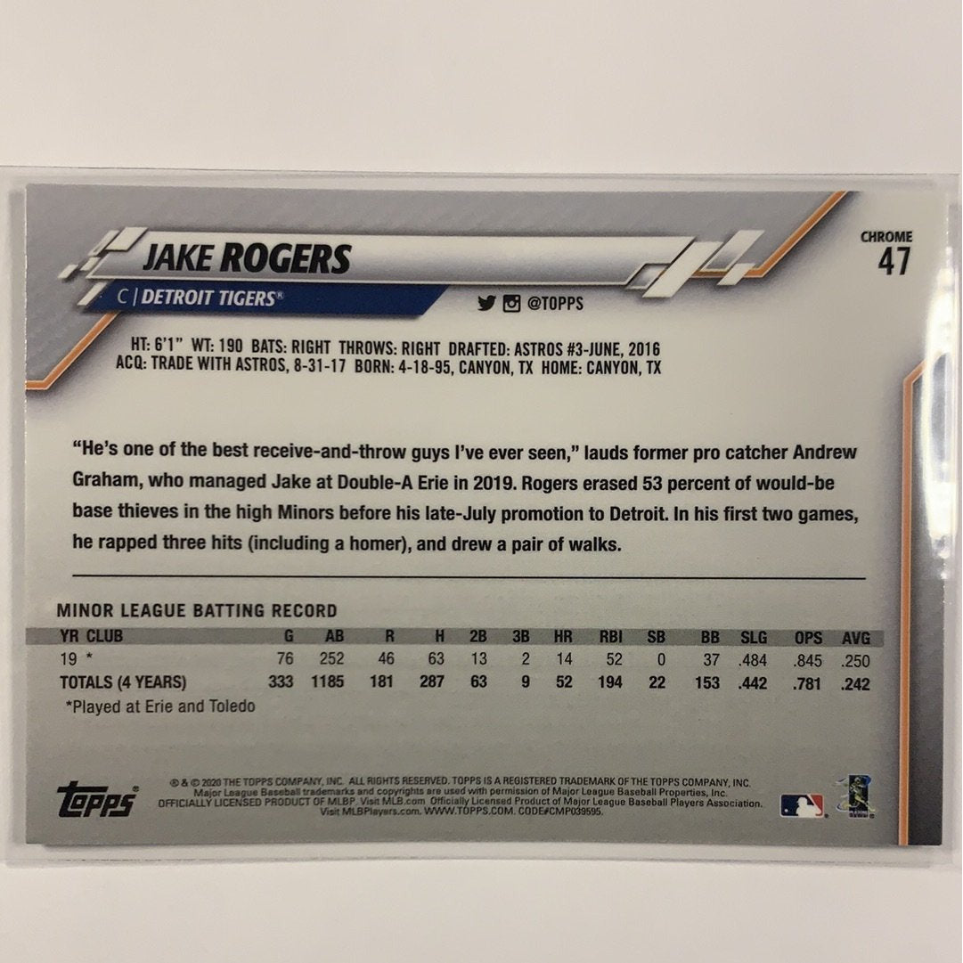  2020 Topps Chrome Jake Rogers RC  Local Legends Cards & Collectibles