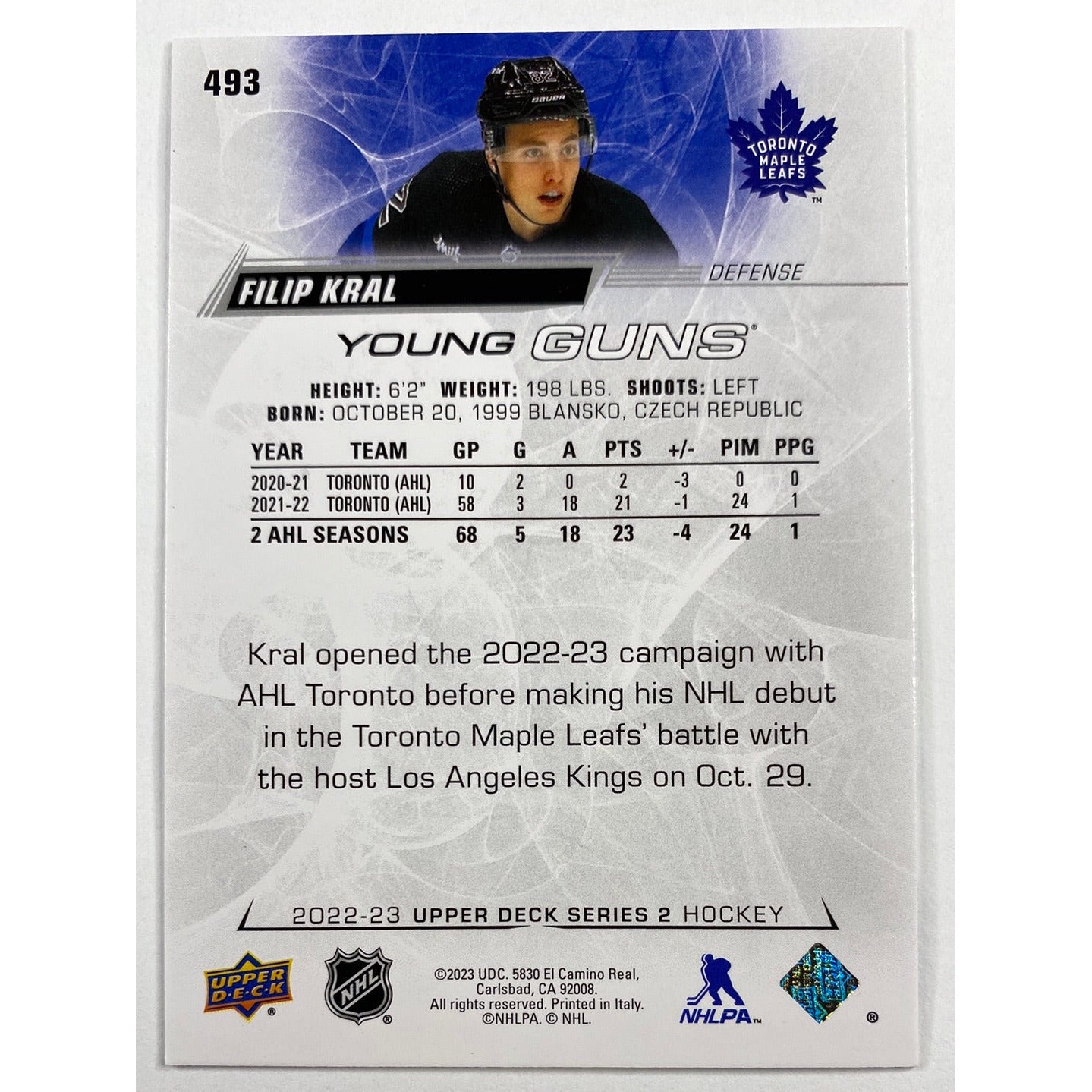 2022-23 Series 2 Filip Kral Young Guns
