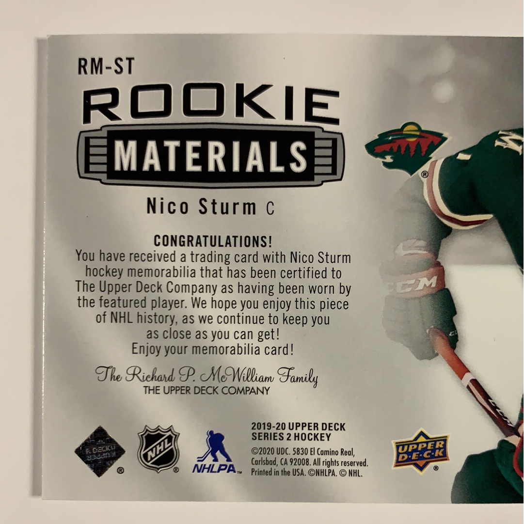  2019-20 Upper Deck Nico Sturm Rookie Materials  Local Legends Cards & Collectibles